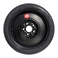 Set - Notrad MINI HATCH III R15 5x112x66,5 + SCHLÜSSEL + WAGENHEBER + HÜLLE FÜR DEN WAGENHEBER